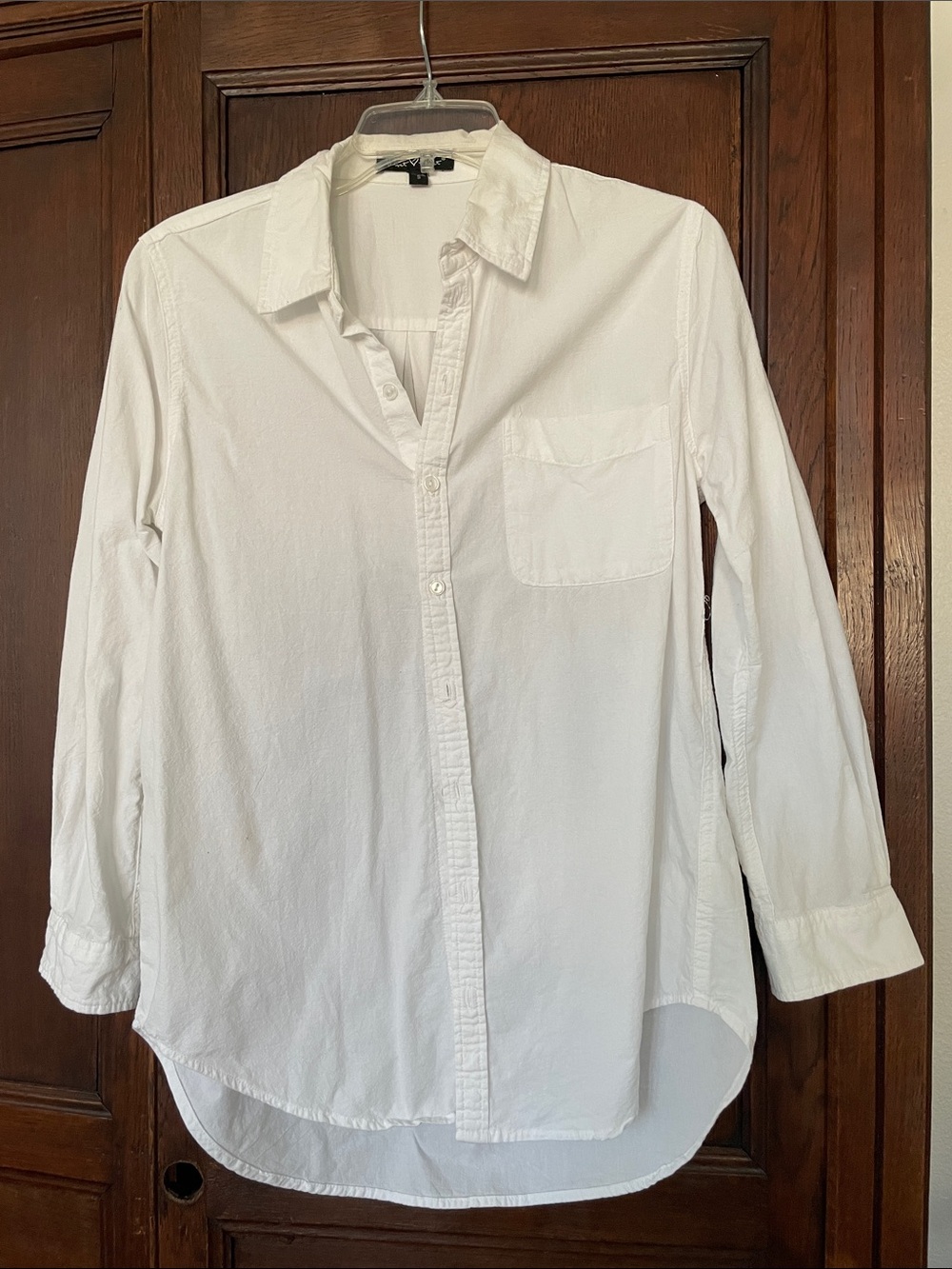 White Pure Cotton Button Down Shirt Top
